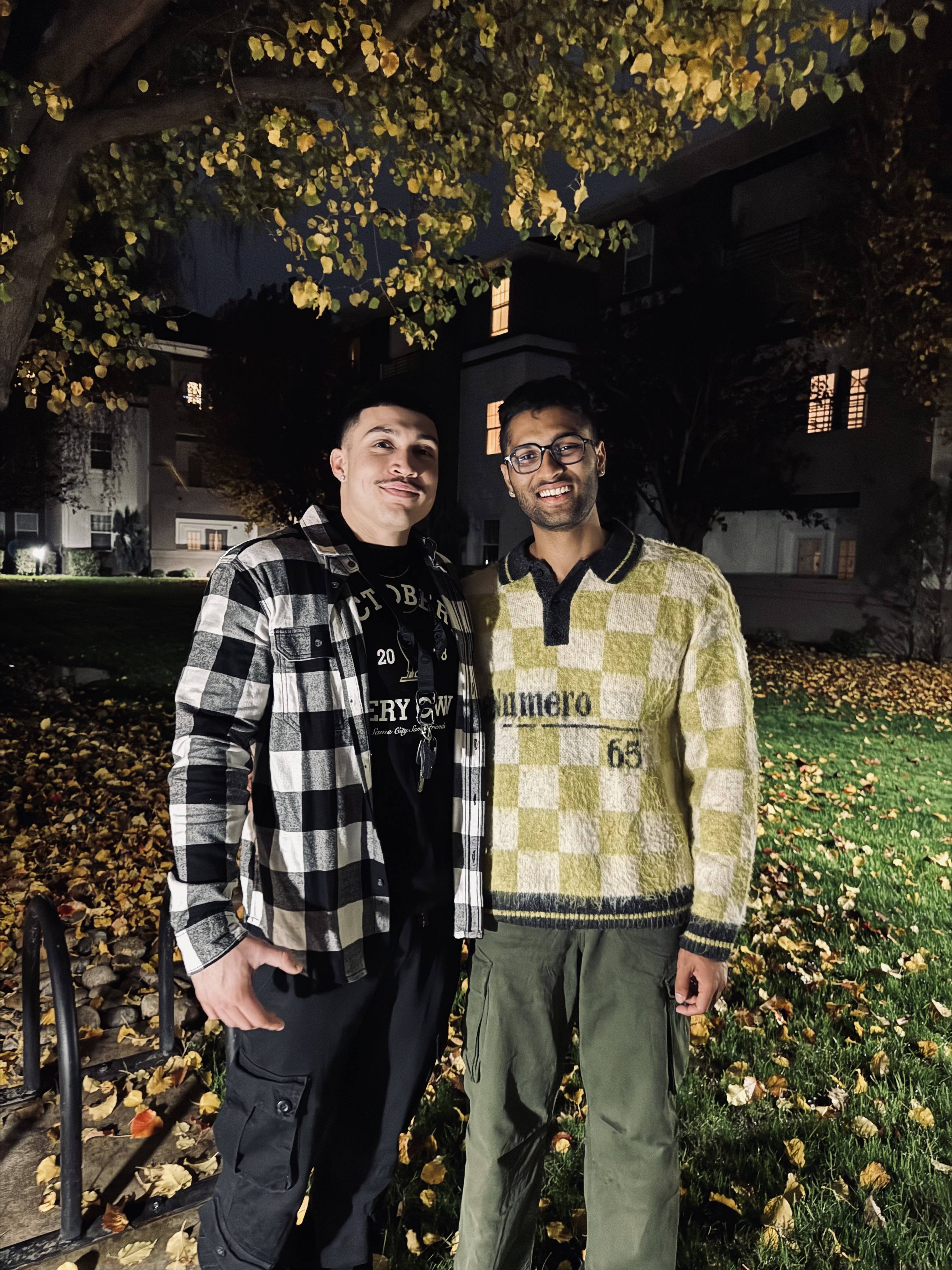 Jordon Garcia standing outdoors on an autumn evening